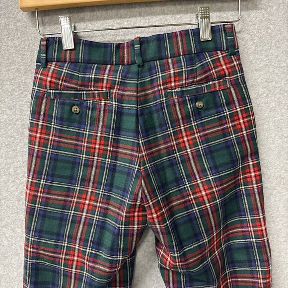 Janie & Jack Boys Size 7 Tartan Plaid Wool Pants Red Blue Green Preppy Holiday - Picture 4 of 9